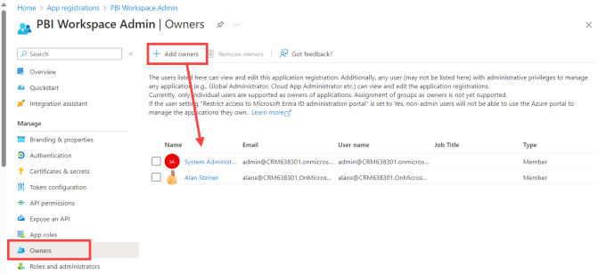 list of app registration owners