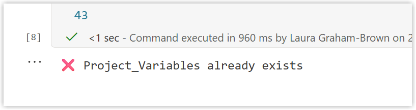 Error message showing the library already exists