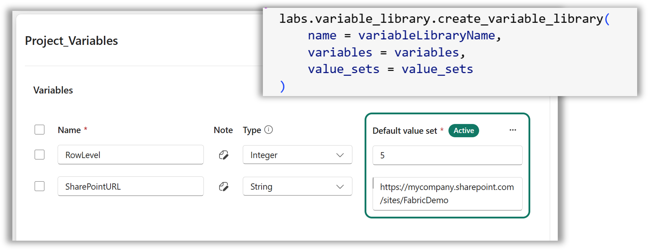 Featured image of post Create a Variable Library using a Python Notebook