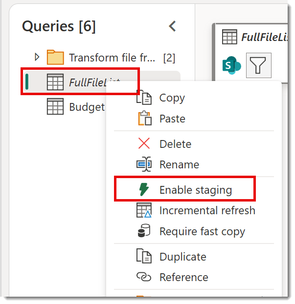 Turning off enable staging