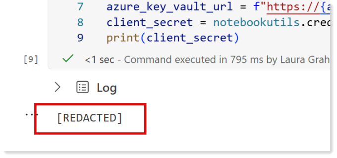 Showing the result of a print client_secret and shows REDACTED