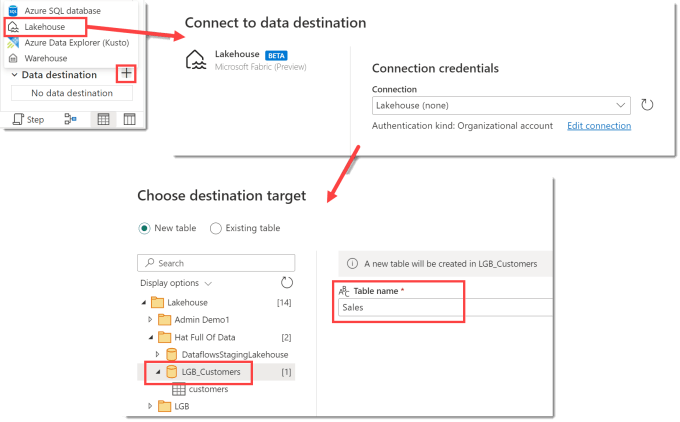 Showing the steps from clicking the plus right through to selecting the container in the workspace.