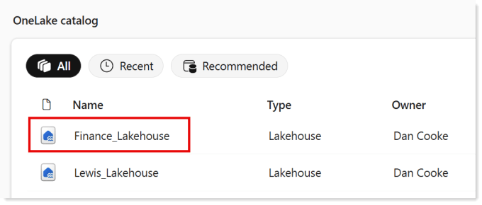 OneLake catalog