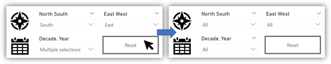showing the effect of clicking the button to clear filters