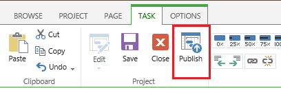 publish button