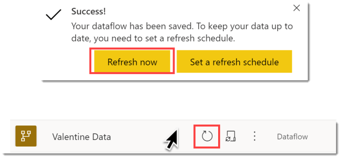 refresh dataflow