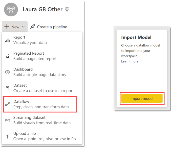 New Dataflow Import Model