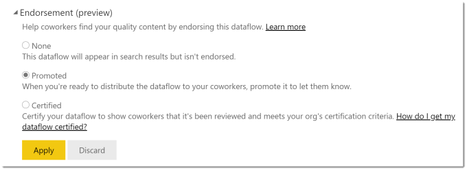selecting level of Endorsement