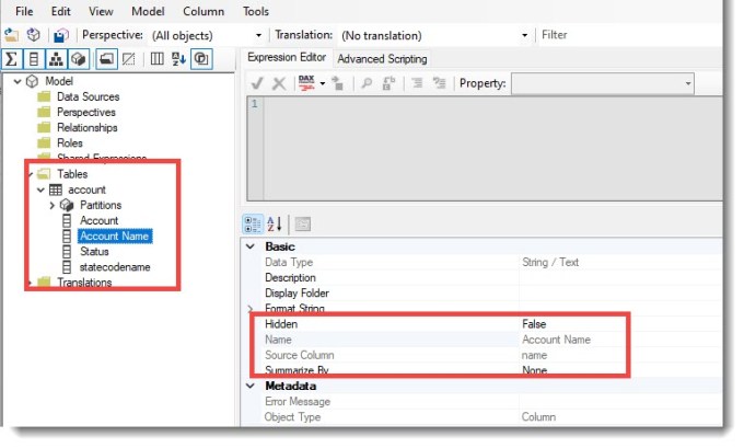 Exploring the dataverse connector data in Tabular Editor 2