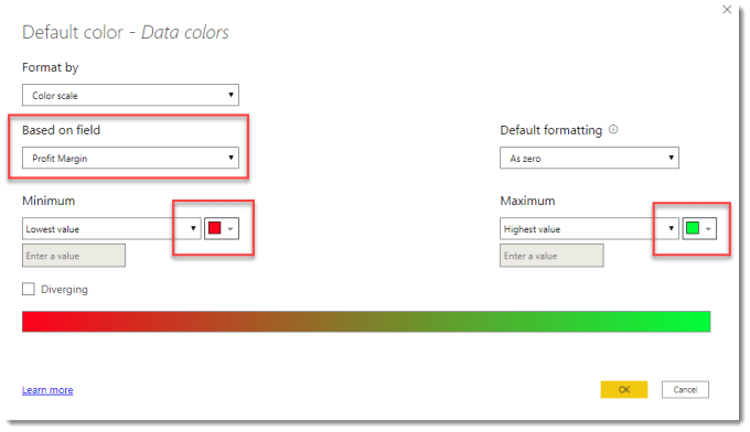 conditional formatting dialog
