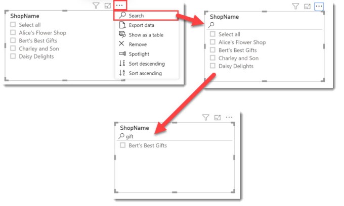 adding search to slicer