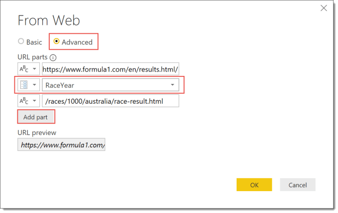 adding first parameter to source