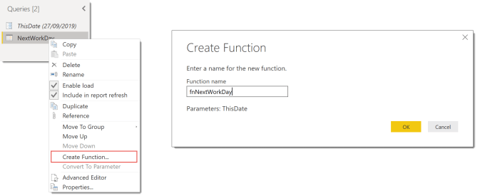 Create function