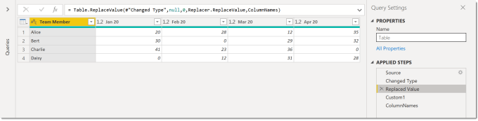 Replace Values using named step