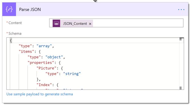 parse json with schema