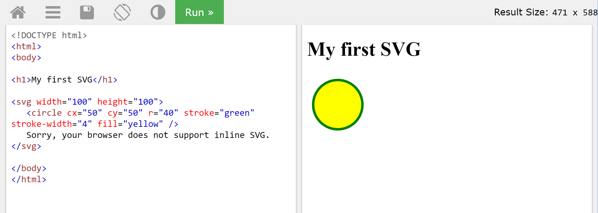 W3Schools Try It Yourself screenshot