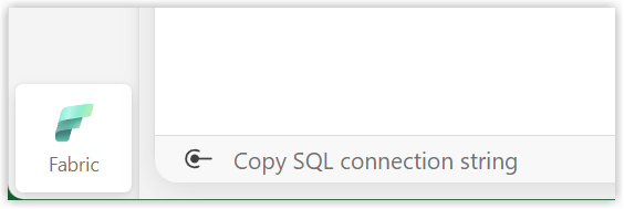screen shot of the Copy SQL coonnection string link