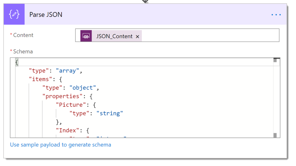 parse json with schema