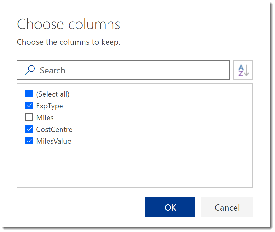 choosing columns