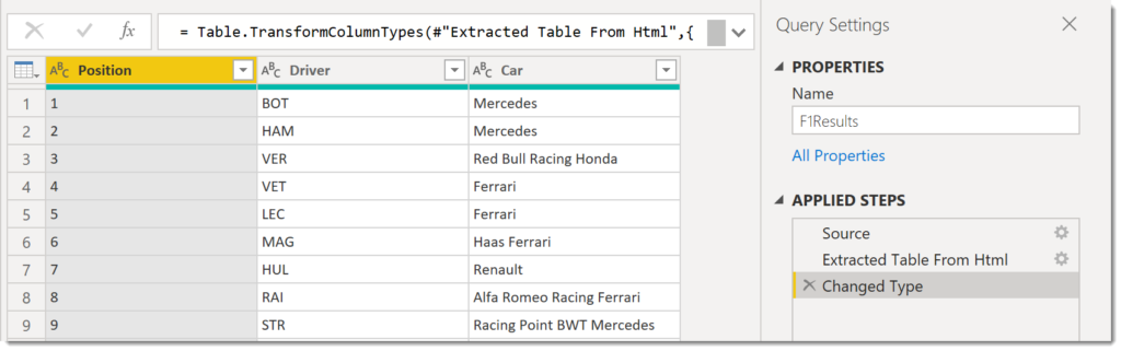 3 step query to fetch web data