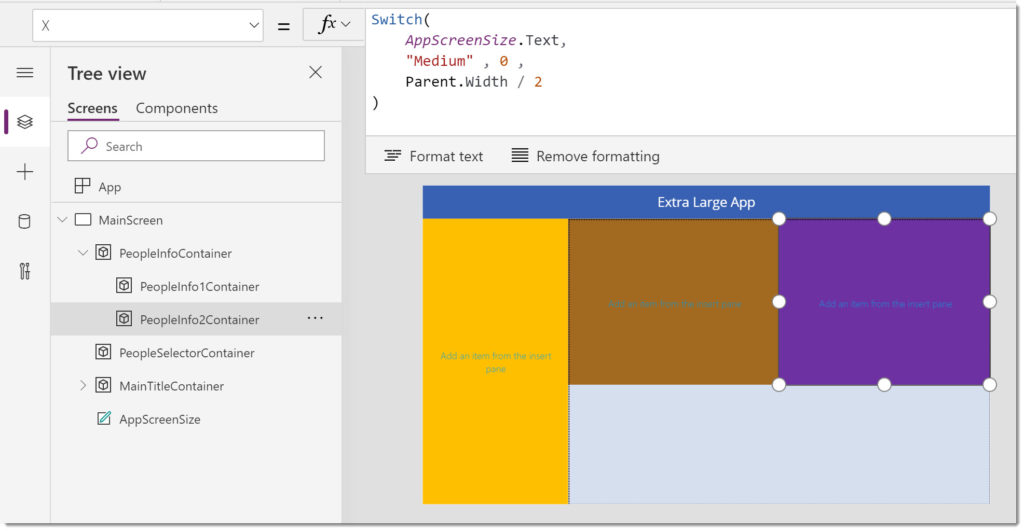 nested People info dynamic containers