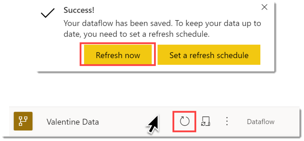 refresh dataflow