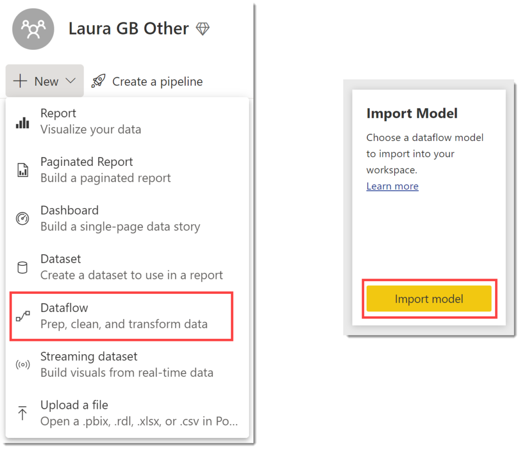 New Dataflow Import Model