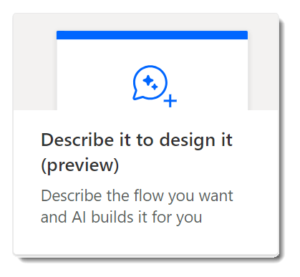 Describe it to design it tile from Create page in Power Automate