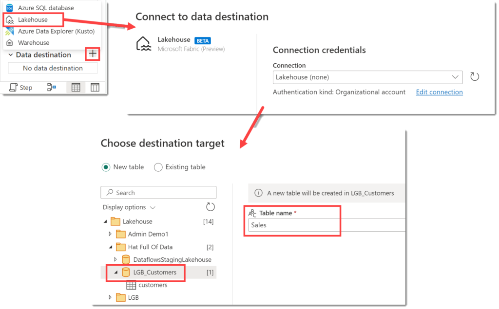 Showing the steps from clicking the plus right through to selecting the container in the workspace.