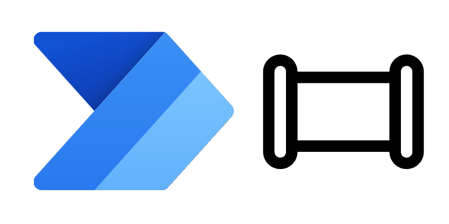 Power Automate logo and Data pipeline icon
