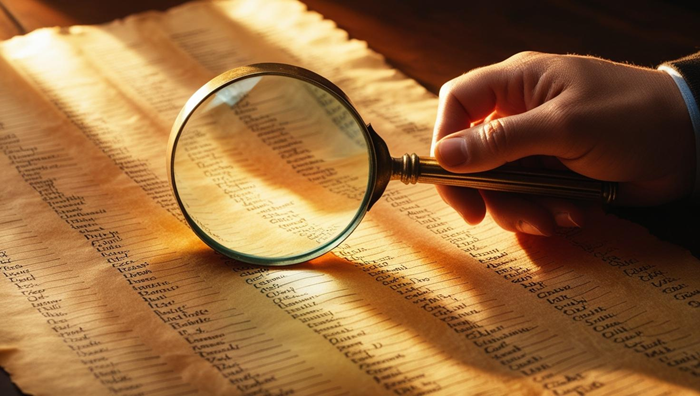 Search a list with a magnifying glass