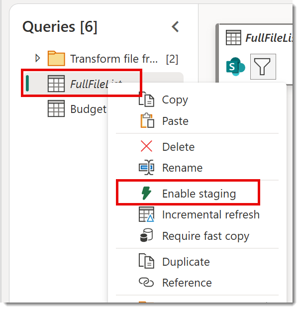Turning off enable staging